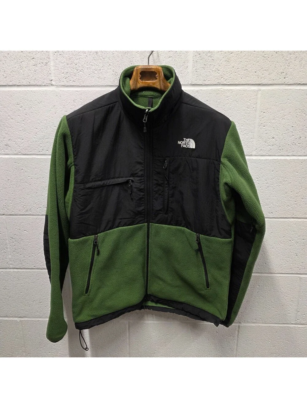 The North Face Jacket Men's Denali Hoodie Polartec Green Full Zip Hooded 24x31 M